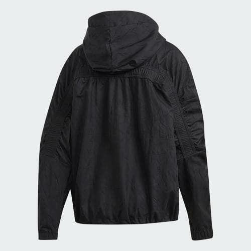 adidas Women's W.N.D. Jacket Primeblue Black Medium $110 Value - Thumbnail 9