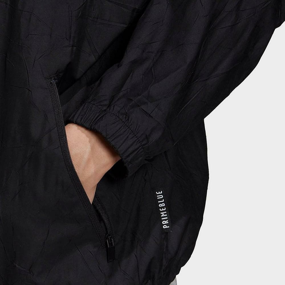 adidas Women's W.N.D. Jacket Primeblue Black Medium $110 Value - Thumbnail 7