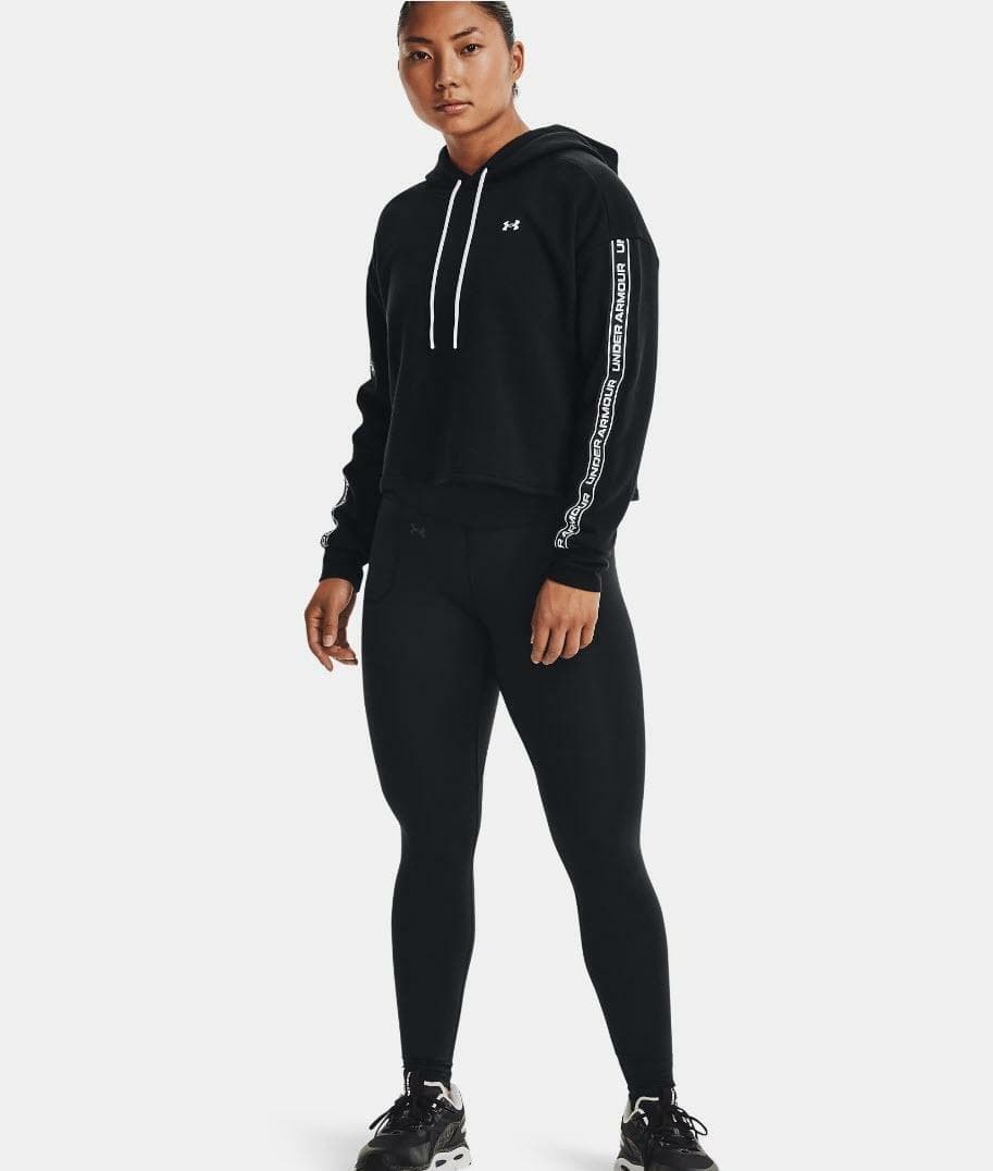 Under Armour Women's UA Rival Fleece Pullover Hoodie Black X-Large - Thumbnail 3