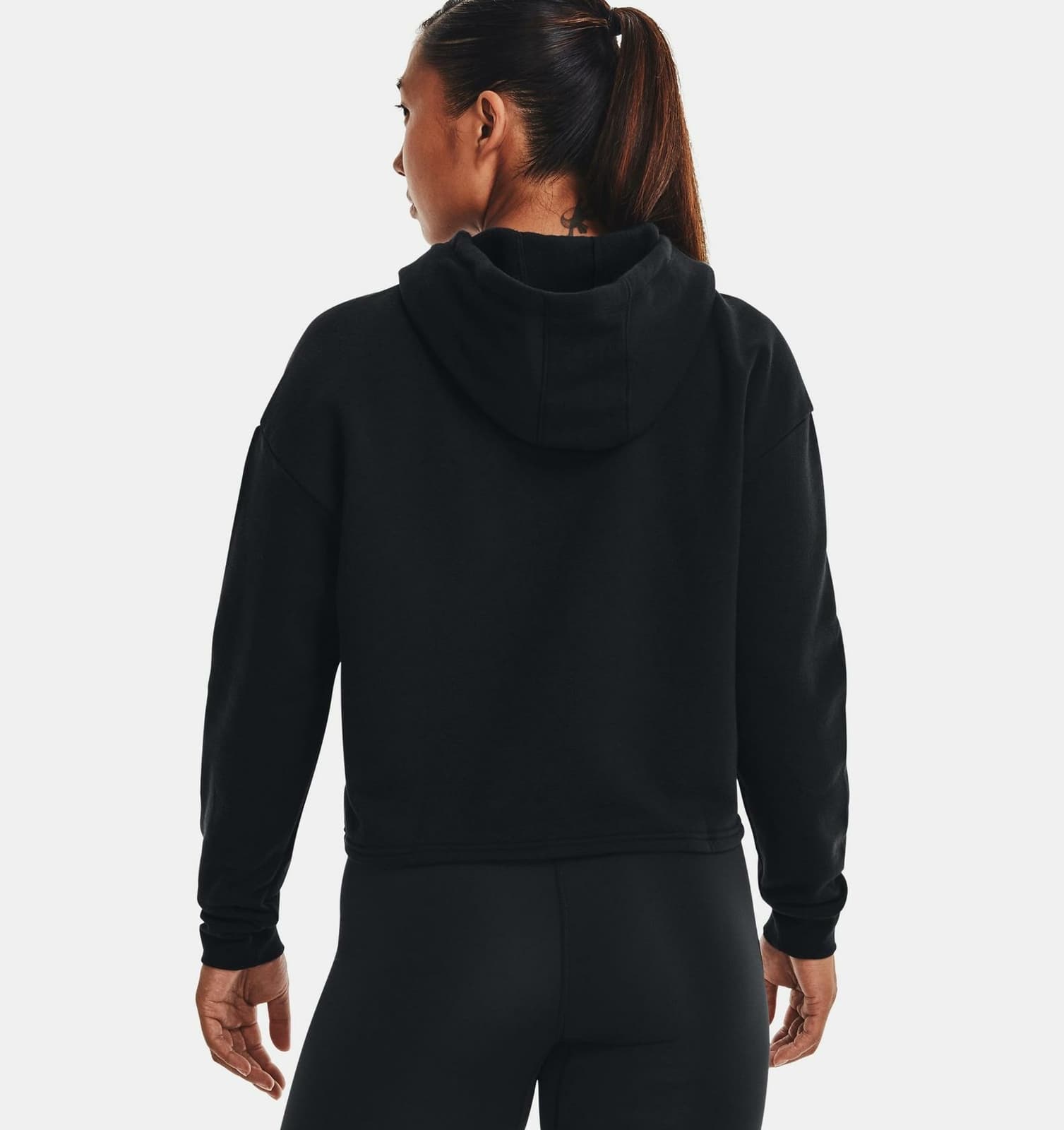 Under Armour Women's UA Rival Fleece Pullover Hoodie Black X-Large - Thumbnail 2