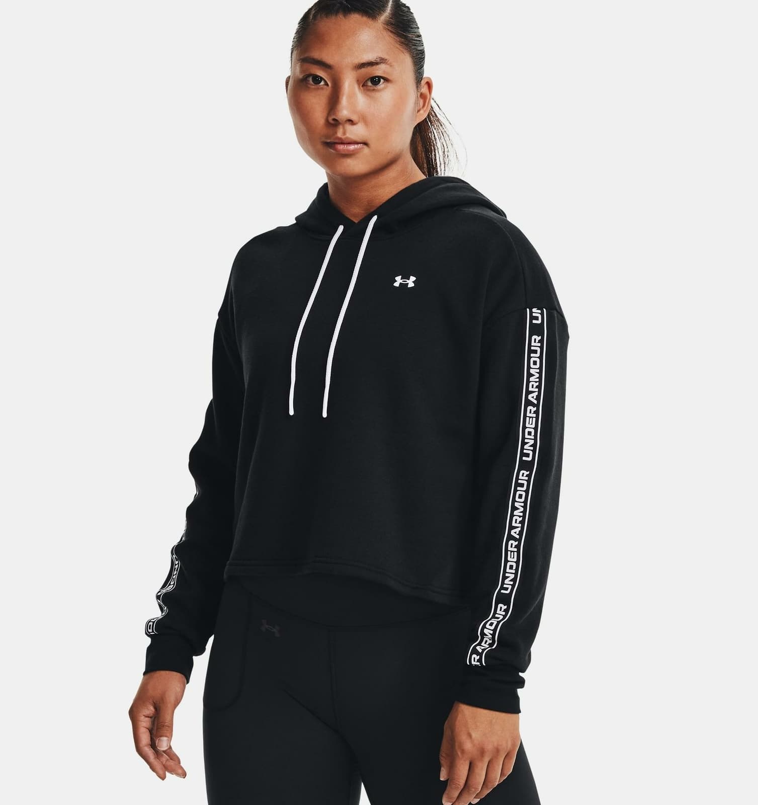 Under Armour Women's UA Rival Fleece Pullover Hoodie Black X-Large - Thumbnail 4