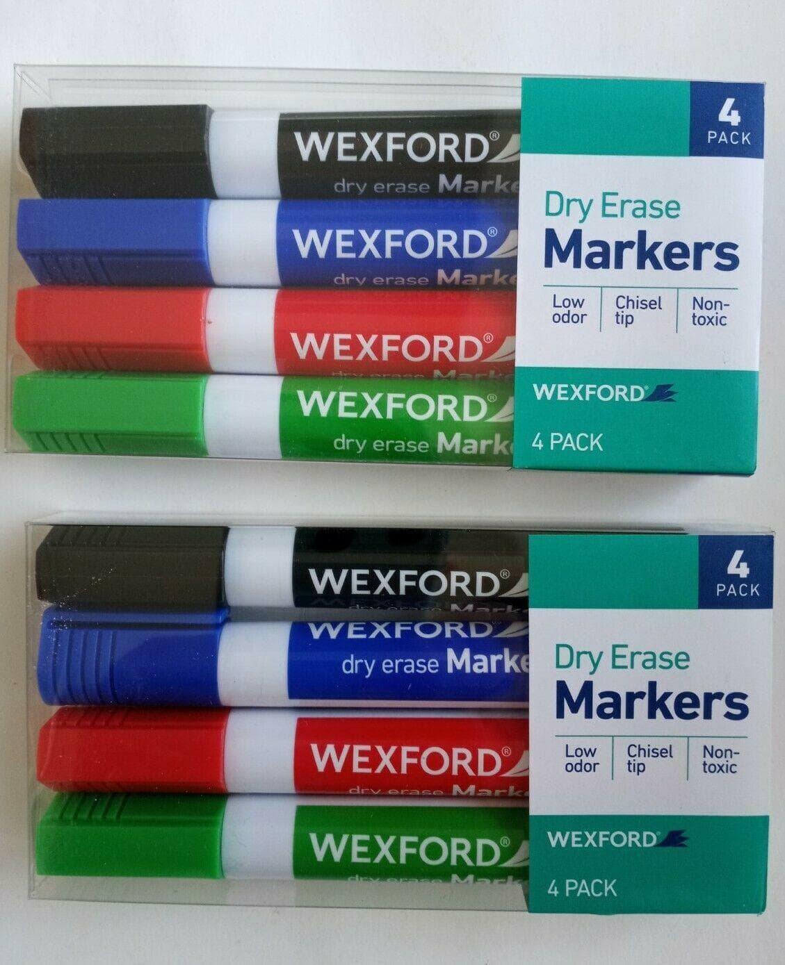 Wexford Dry Erase Markers Low Odor Chisel Tip Whiteboards 2 x 4 Packs - Thumbnail 3