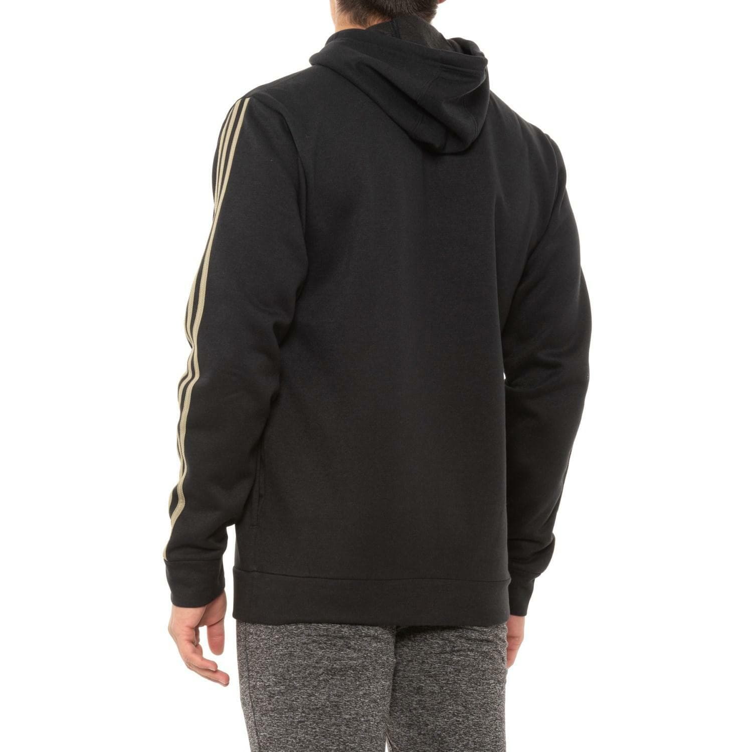 adidas Men's Essentials Camo Badge of Sport 3-Stripes Hoodie Black Large - Thumbnail 3