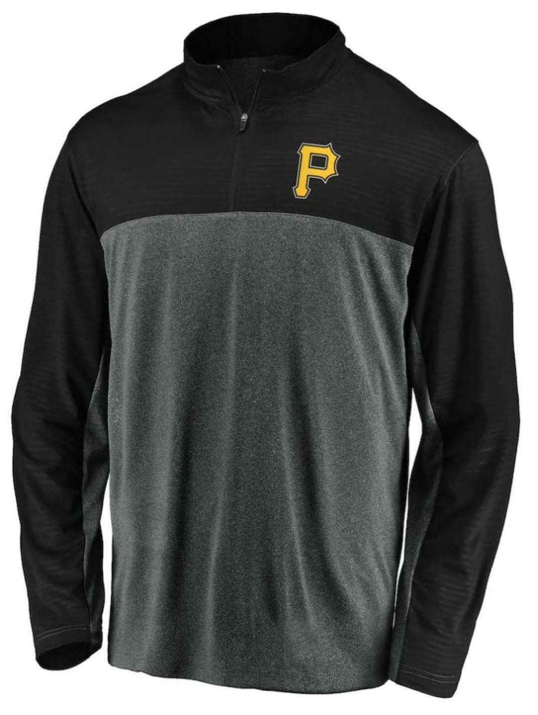 Fanatics Men's Pittsburgh Pirates Quarter Zip Pullover Windshirt Jacket Black M - Thumbnail 2
