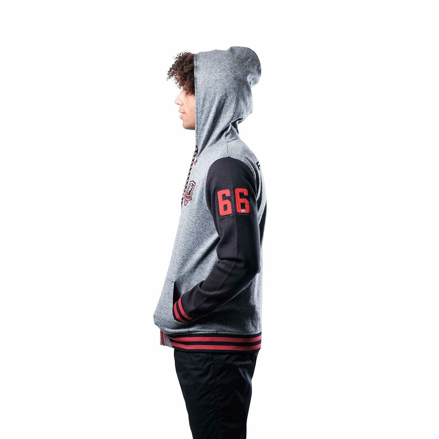 Ultra Game Men's Atlanta Falcons Full Zip Letterman Hoodie Gray Medium $85 Value - Thumbnail 2