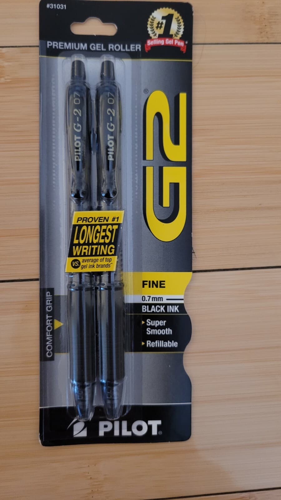 Pilot G2 Pen Black Ink 31031 Premium Gel Roller Fine 0.7mm 3 Pack 6 Pens - Thumbnail 4