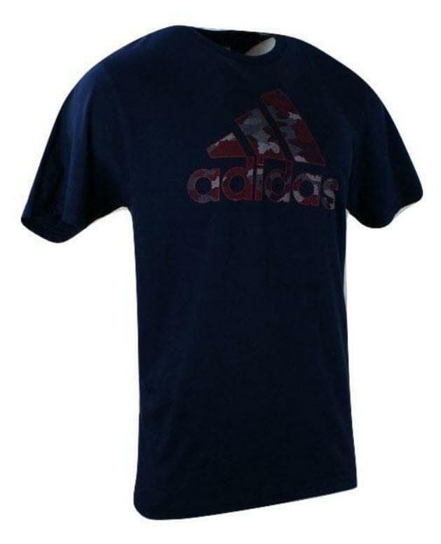 adidas Men's Tricot Patriotic Camo Go To Short Sleeve Cotton T-Shirt Blue Large - Thumbnail 4