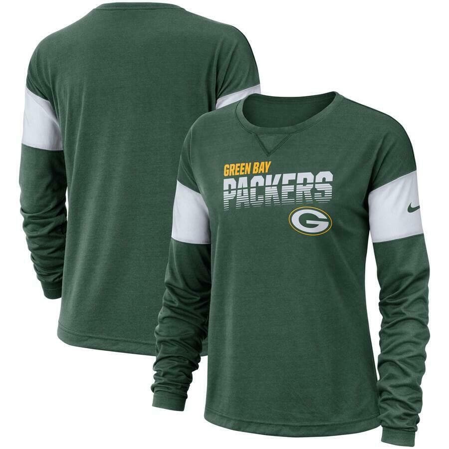 Nike Women's Green Bay Packers Breathe Long Sleeve T-Shirt Green S M - Thumbnail 4