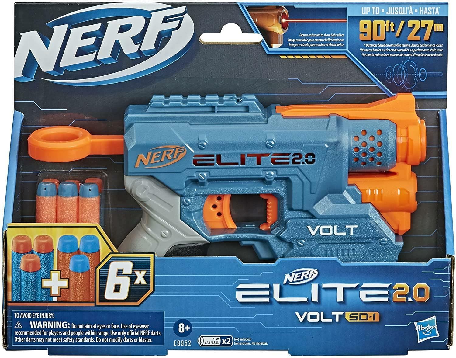 NERF Elite 2.0 Volt SD-1 Blaster 6 Official Darts Light Beam Targeting - Thumbnail 2