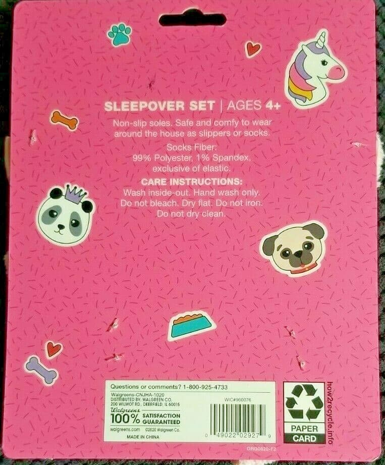 FURrever Friends Sleepover Set Plush Eye Mask & Socks Pink Cat PJ Accessory - Thumbnail 3