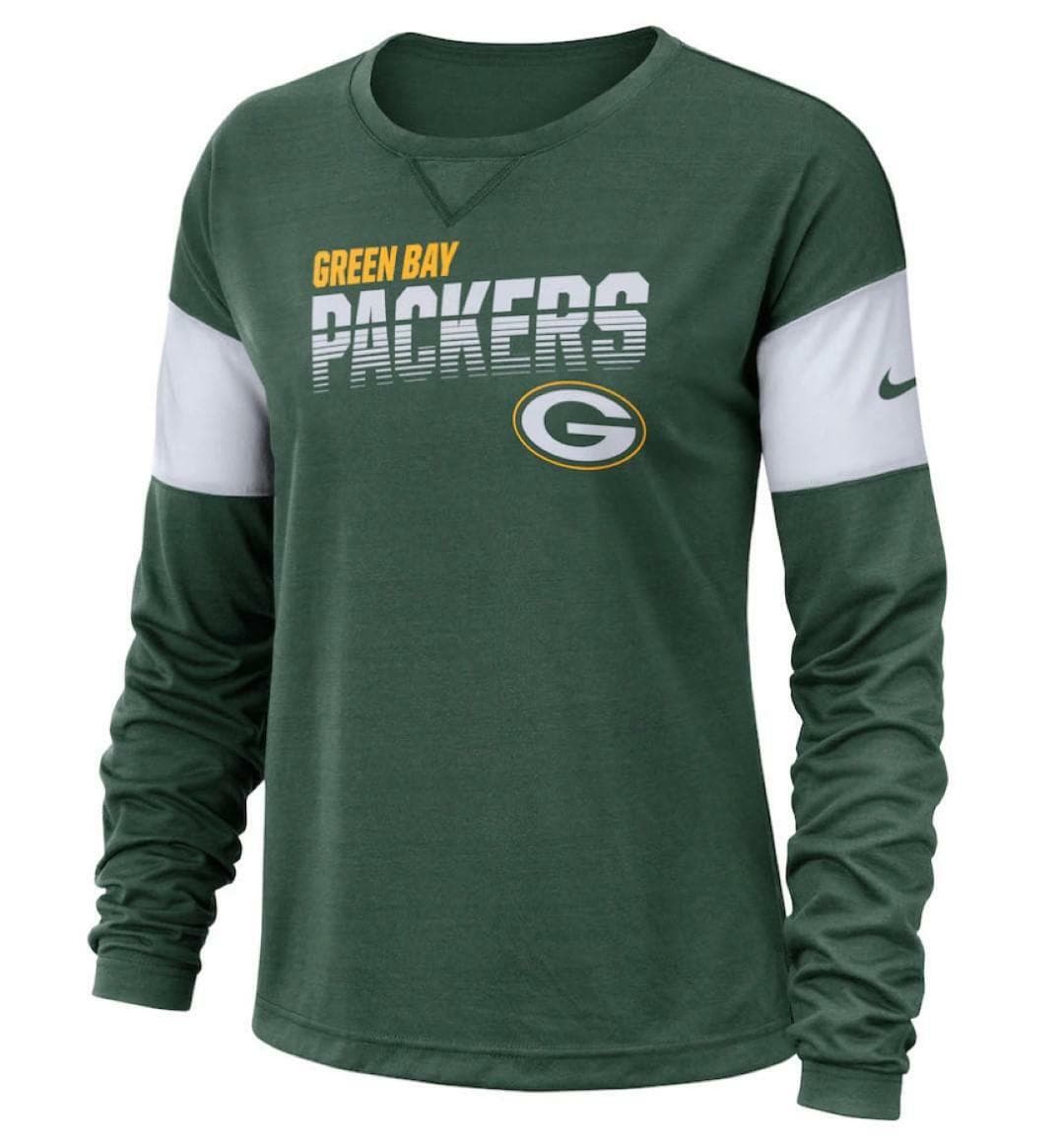 Nike Women's Green Bay Packers Breathe Long Sleeve T-Shirt Green S M - Thumbnail 2