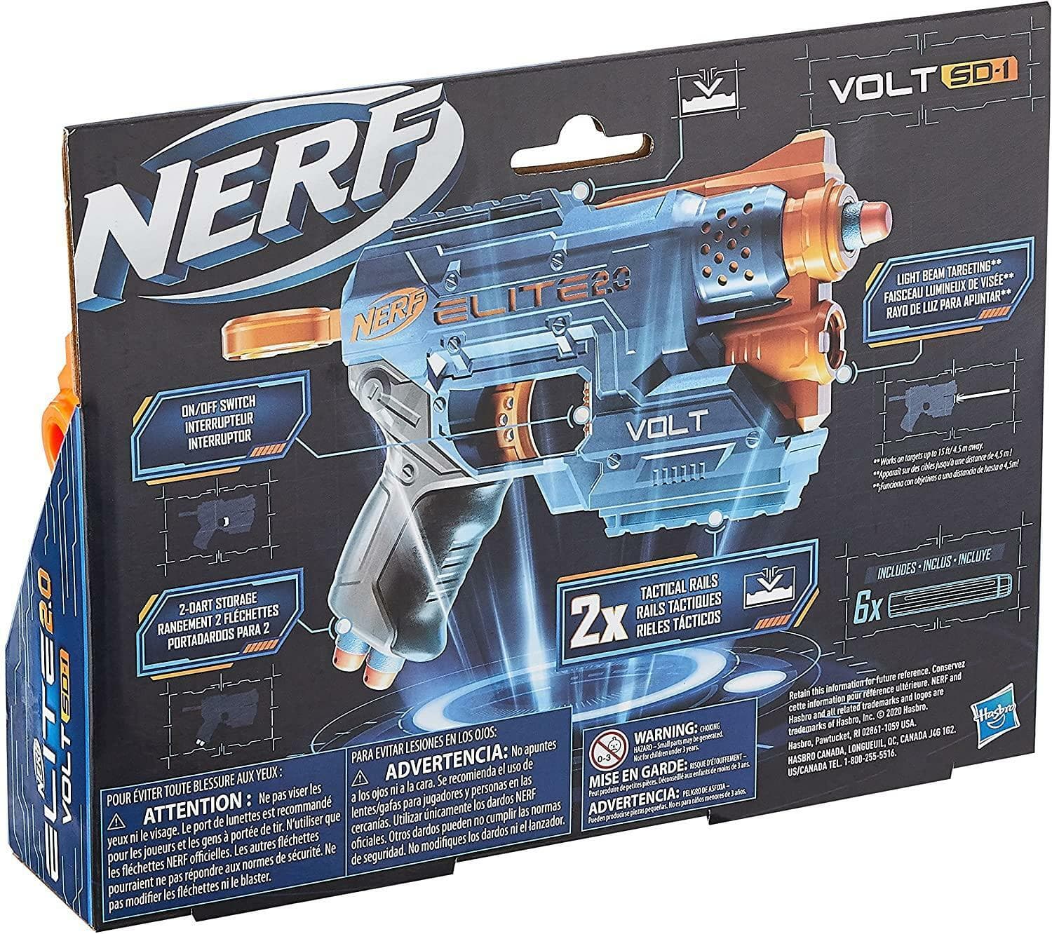 NERF Elite 2.0 Volt SD-1 Blaster 6 Official Darts Light Beam Targeting - Thumbnail 4