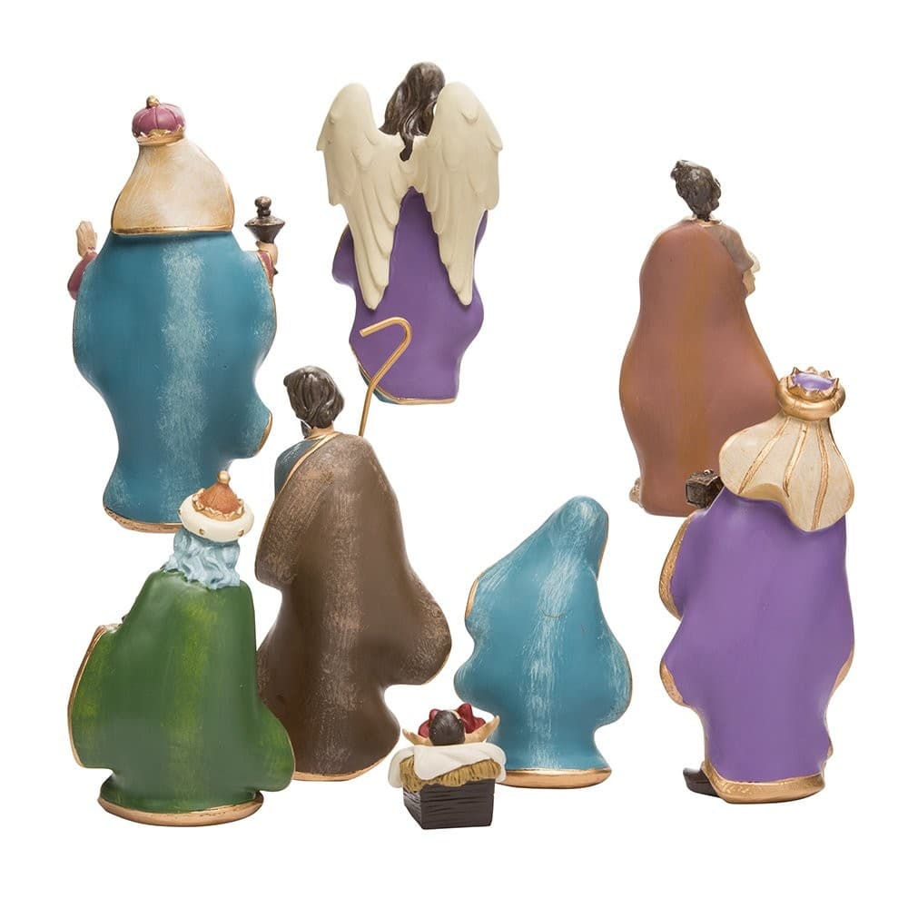 Kurt Adler 6.25" Resin Nativity Scene Set of 8 Christmas Figurines Decor - Thumbnail 3