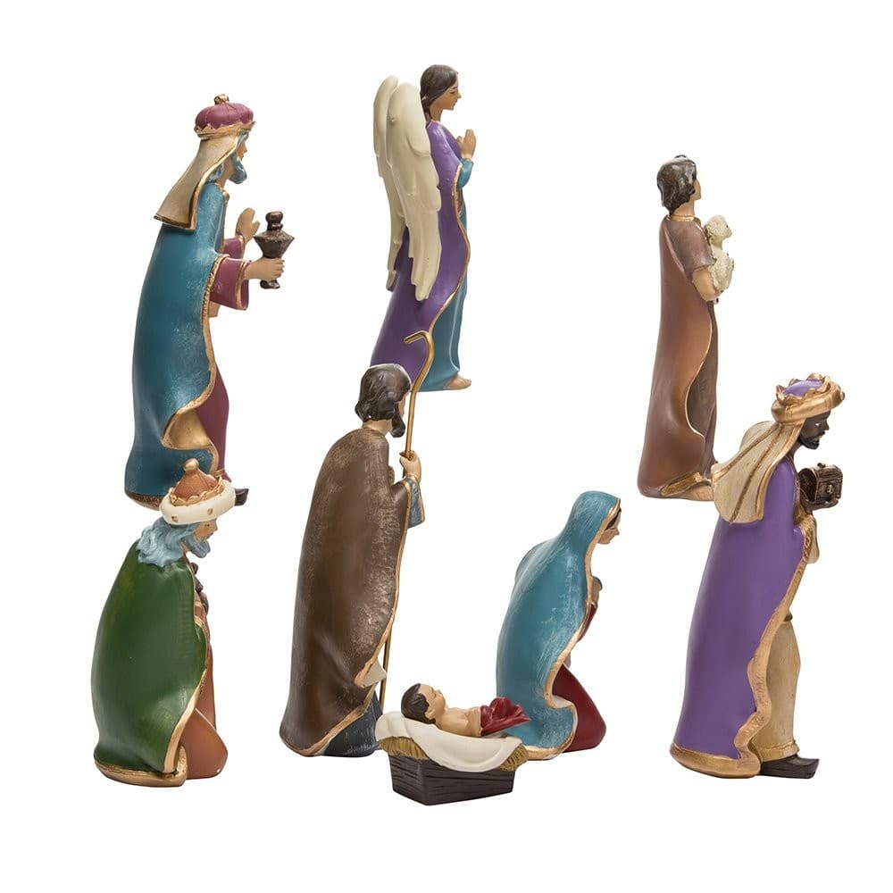 Kurt Adler 6.25" Resin Nativity Scene Set of 8 Christmas Figurines Decor - Thumbnail 4