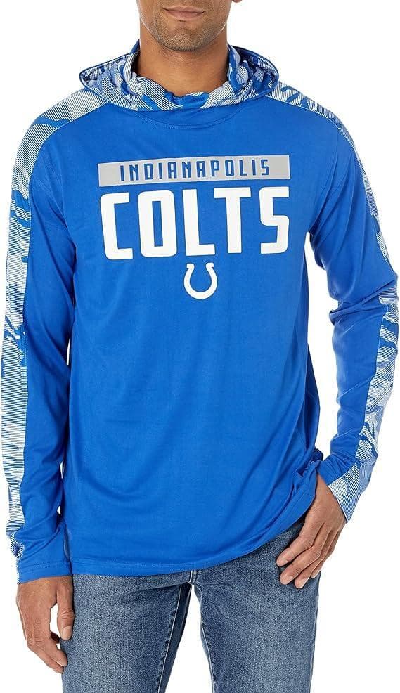 Zubaz Men's Indianapolis Colts Elevated Camo Lightweight Hoodie Royal Large - Thumbnail 3