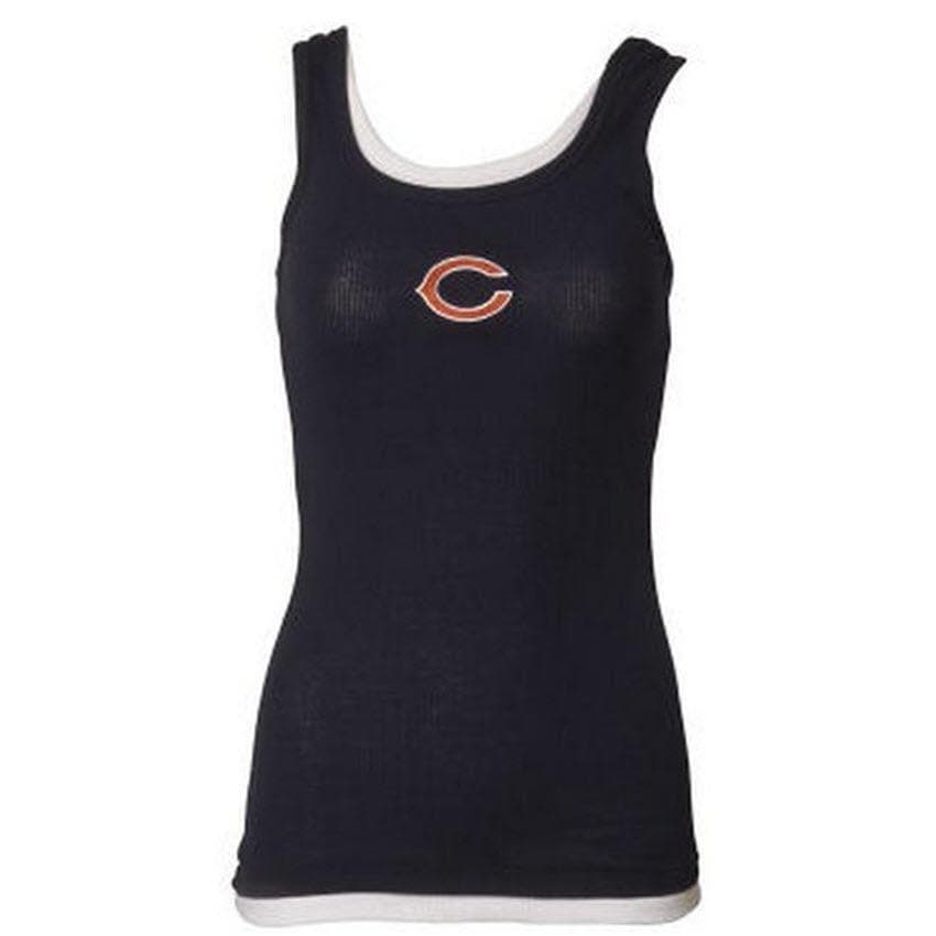 NFL Brand Women's Chicago Bears Supreme Layered Tank Navy Blue Small - Thumbnail 2