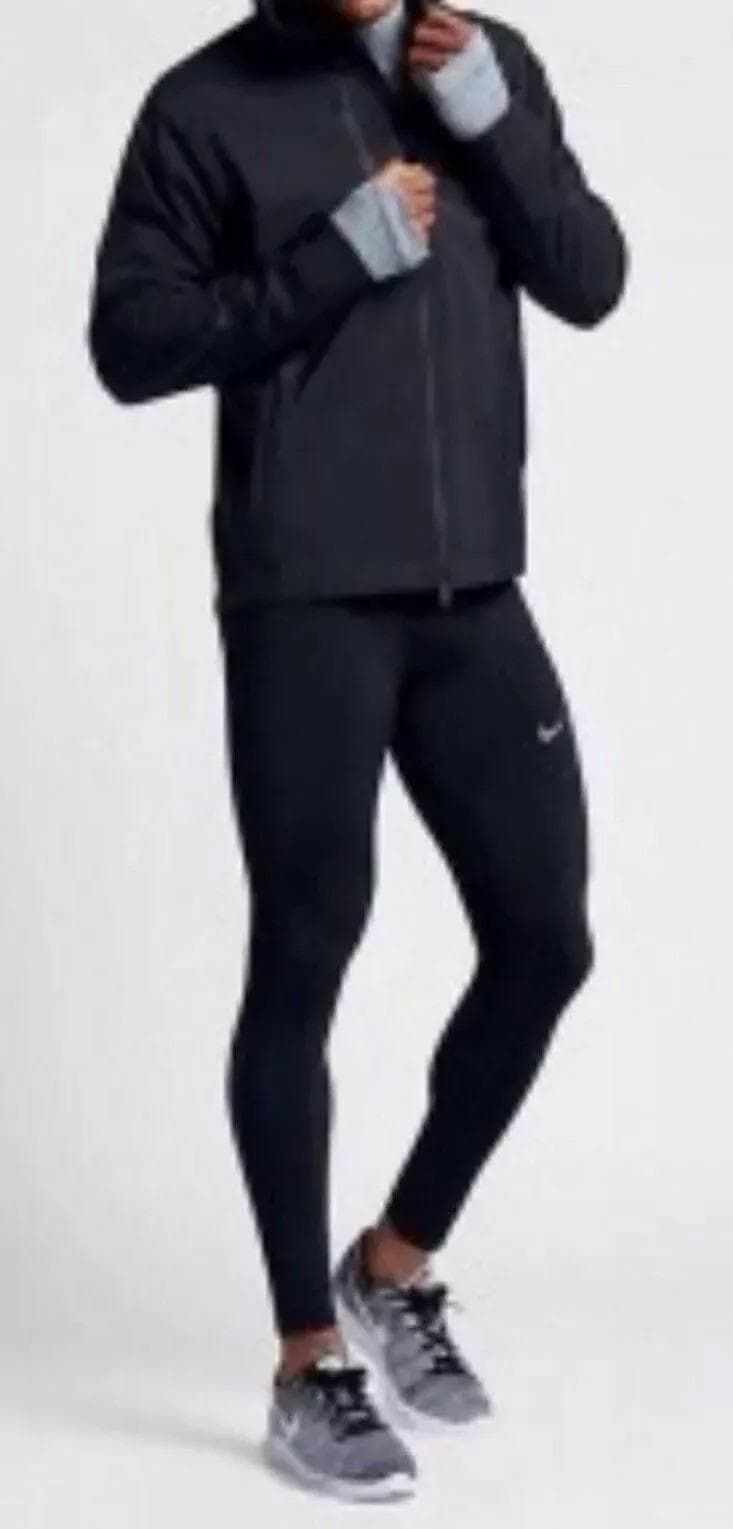 Nike Men's Power Tech Dri-Fit Reflective Training Tights Black Large - Thumbnail 10