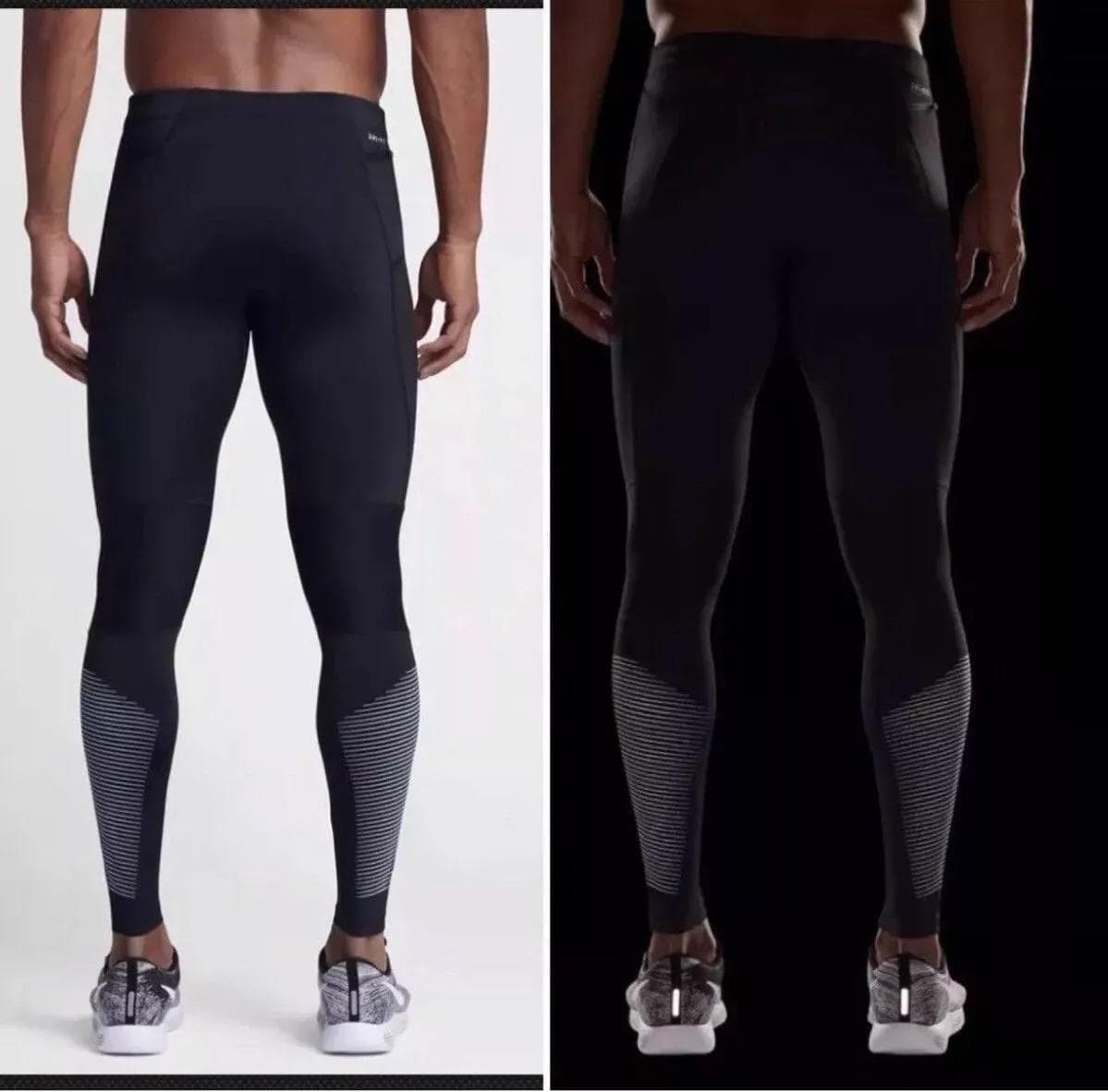 Nike Men's Power Tech Dri-Fit Reflective Training Tights Black Large - Thumbnail 8