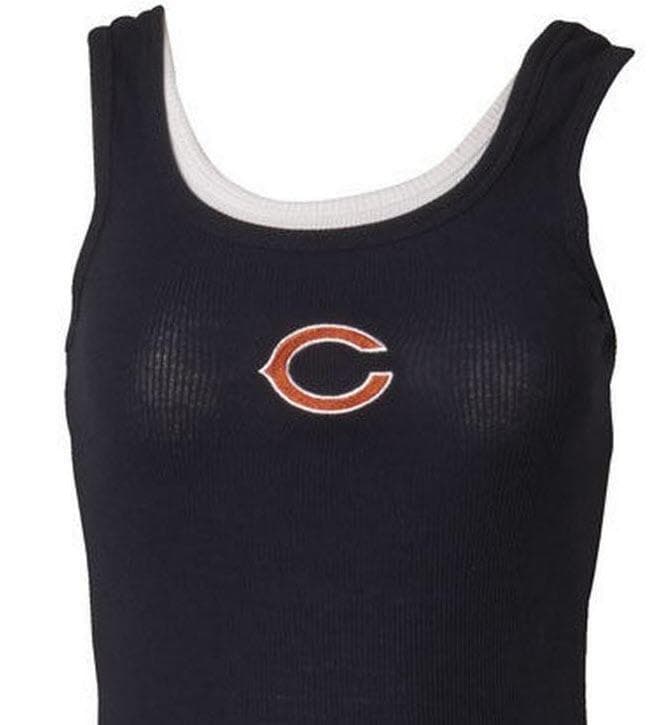 NFL Brand Women's Chicago Bears Supreme Layered Tank Navy Blue Small - Thumbnail 3