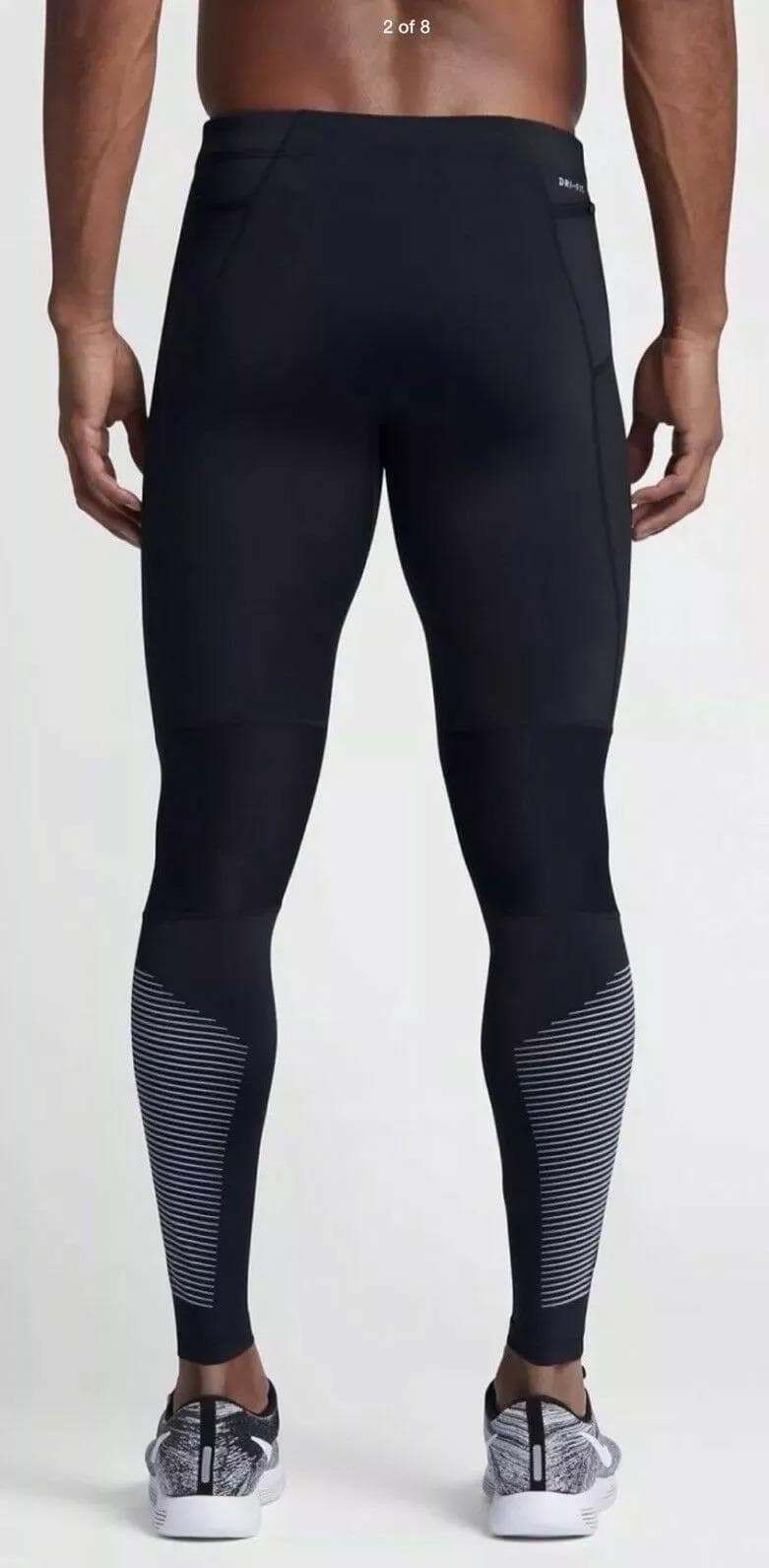 Nike Men's Power Tech Dri-Fit Reflective Training Tights Black Large - Thumbnail 6