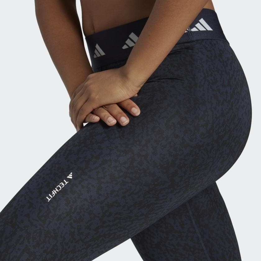 adidas Women's Pixeled Camo High Rise Aeroready Leggings Blue Small - Thumbnail 5