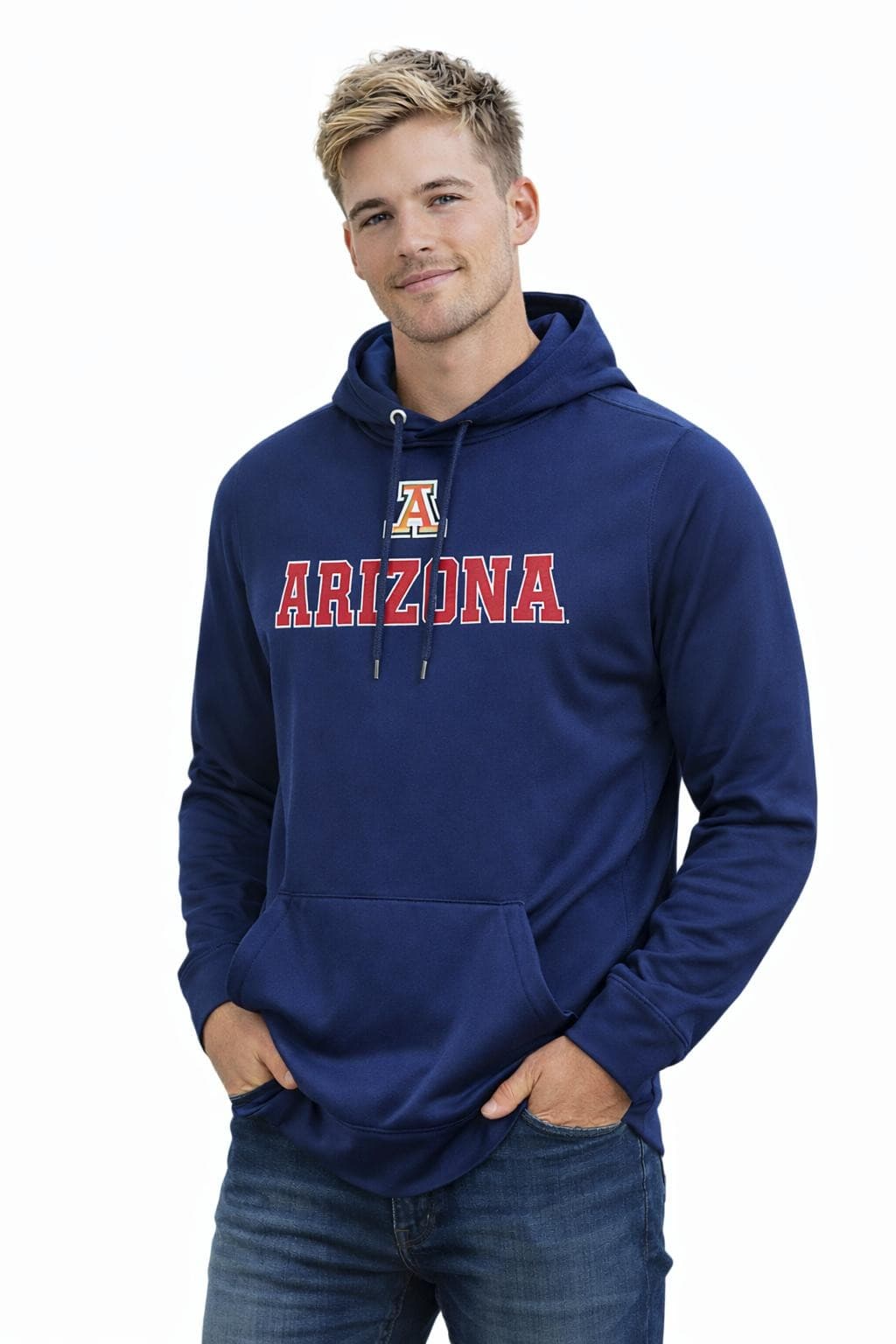 Colosseum Men's Arizona Wildcats Performance Polyester Surge Hoodie Blue Medium - Thumbnail 7