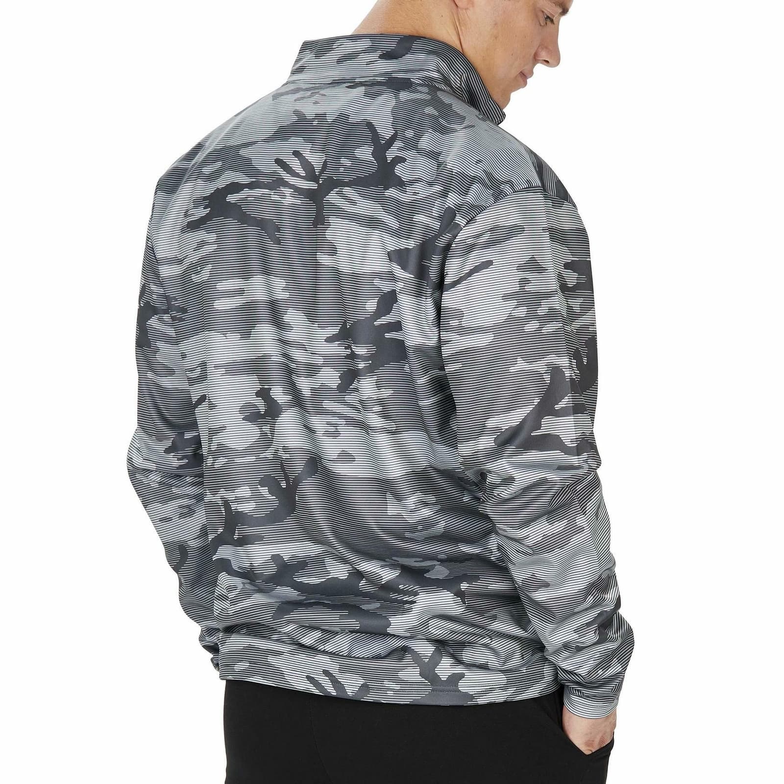 Zubaz Men's New Orleans Saints Half Zip Lines Camouflage Pullover Jacket M - Thumbnail 2