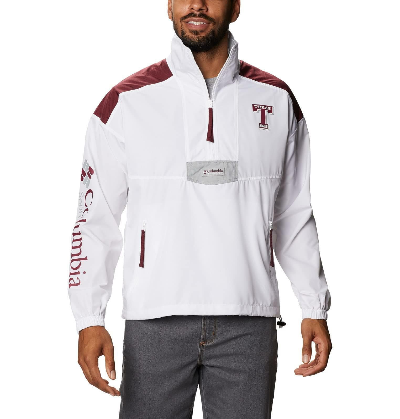 Columbia Men's Texas A&M Aggies Quarter Zip Pullover Anorak Jacket XXL - Thumbnail 6