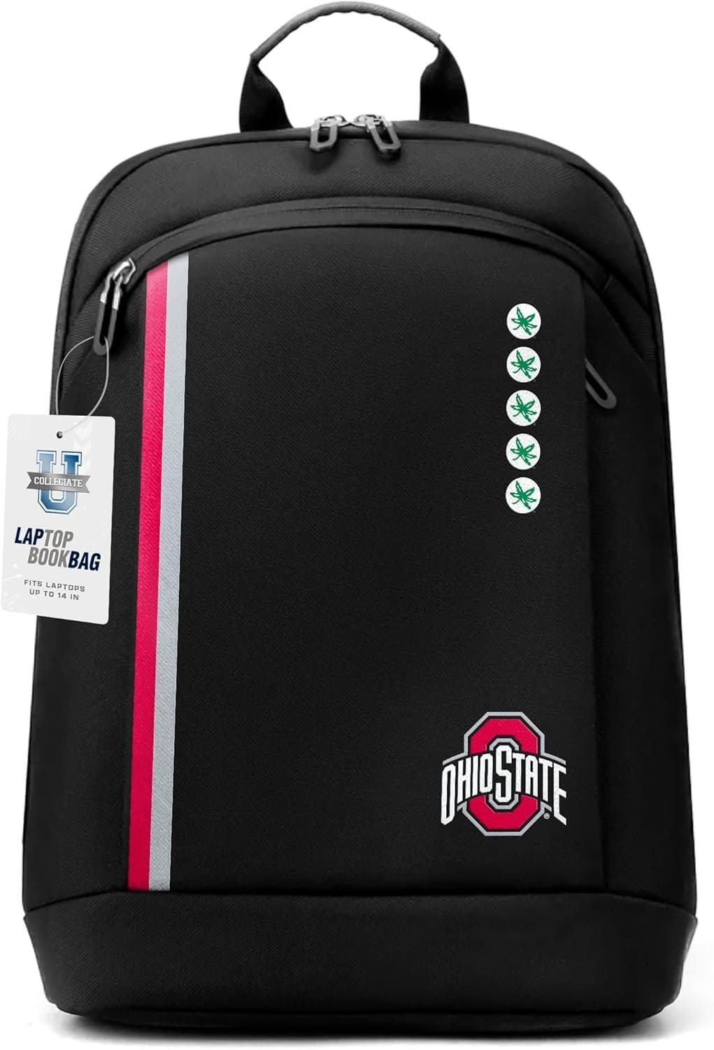 SOAR Ohio State Buckeyes Collegiate 14 Inch Premium Laptop Backpack Black - Thumbnail 3