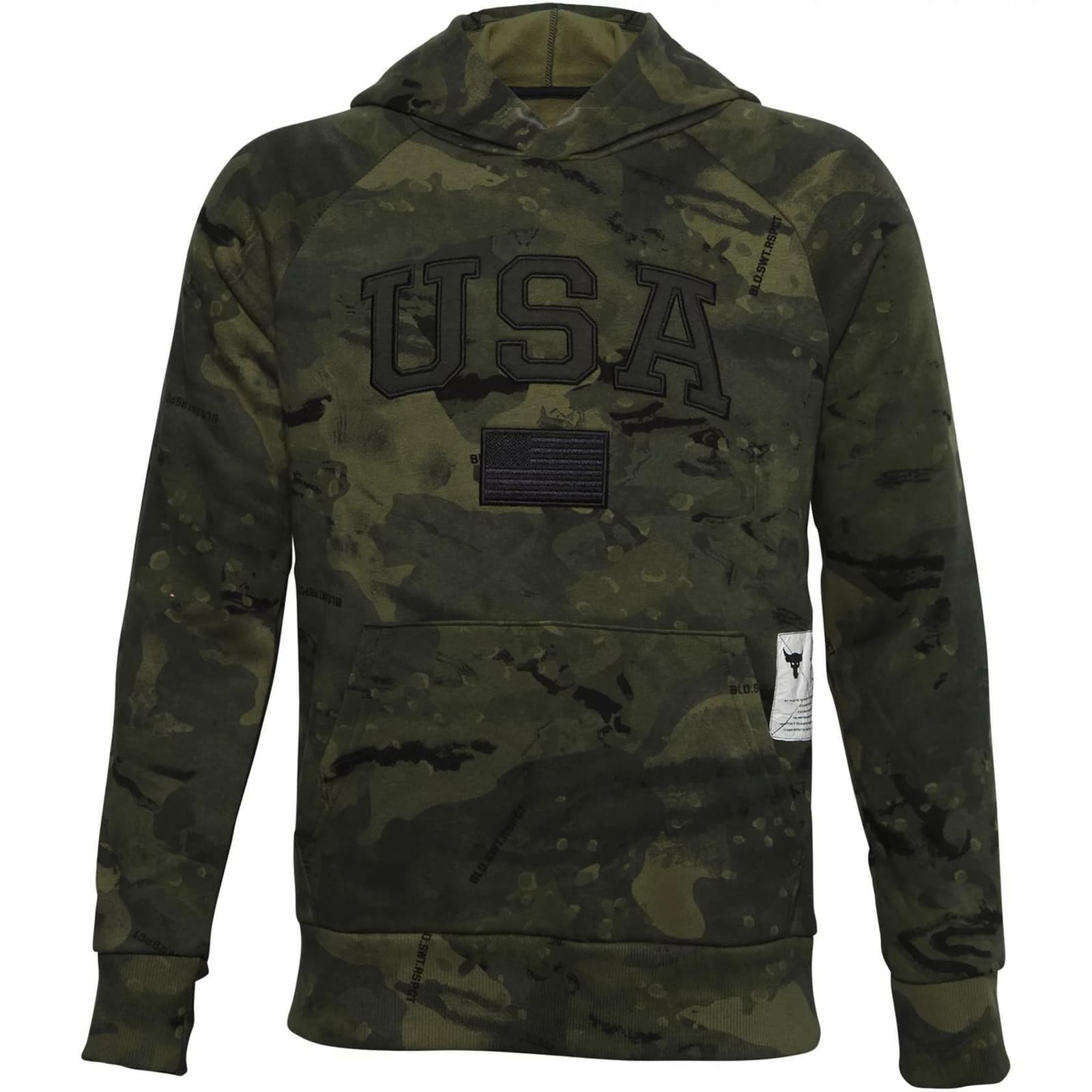 Under Armour Boy's Project Rock Camouflage Pullover Training Hoodie Small