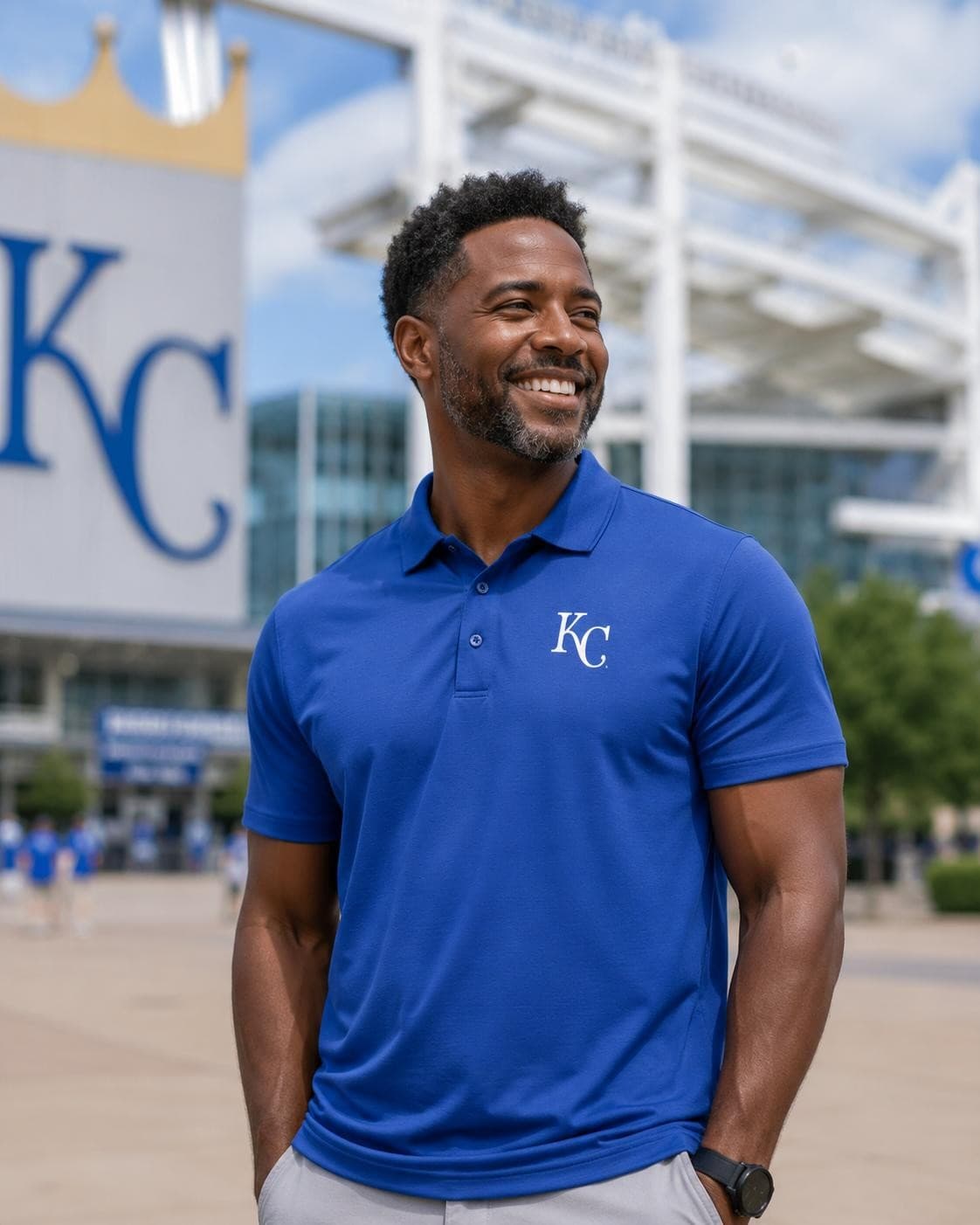 Levelwear Men's Kansas City Royals Duval Performance Polyester Polo Large Blue - Thumbnail 3