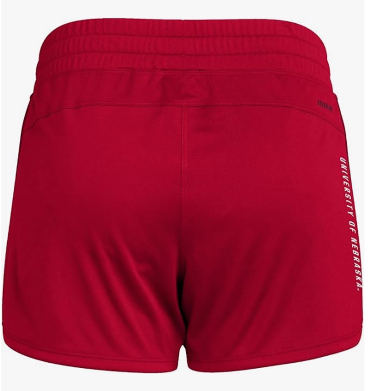 adidas Women's Nebraska Cornhuskers Aeroready Designed to Move Shorts Medium Red - Thumbnail 2