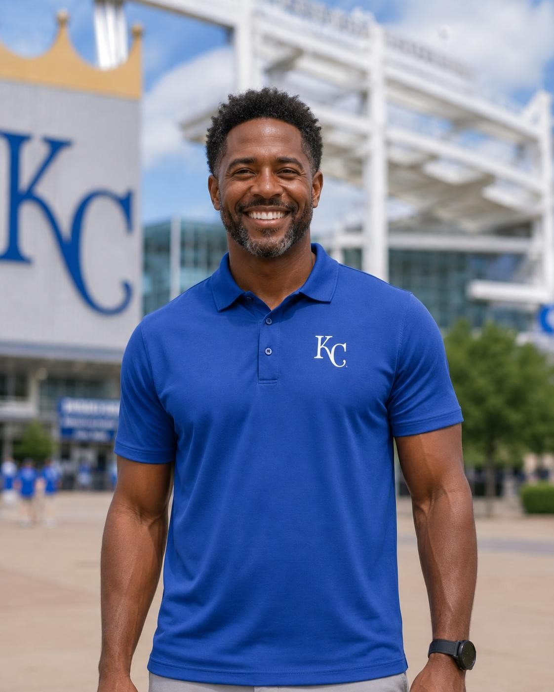 Levelwear Men's Kansas City Royals Duval Performance Polyester Polo Large Blue - Thumbnail 2