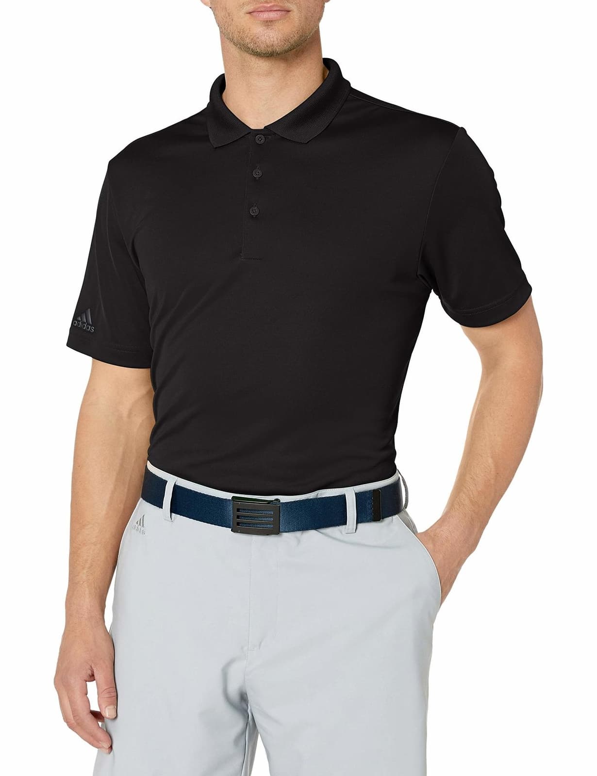 Adidas Men's Performance Moisture Wicking UV Protection Polo Black Medium - Thumbnail 5