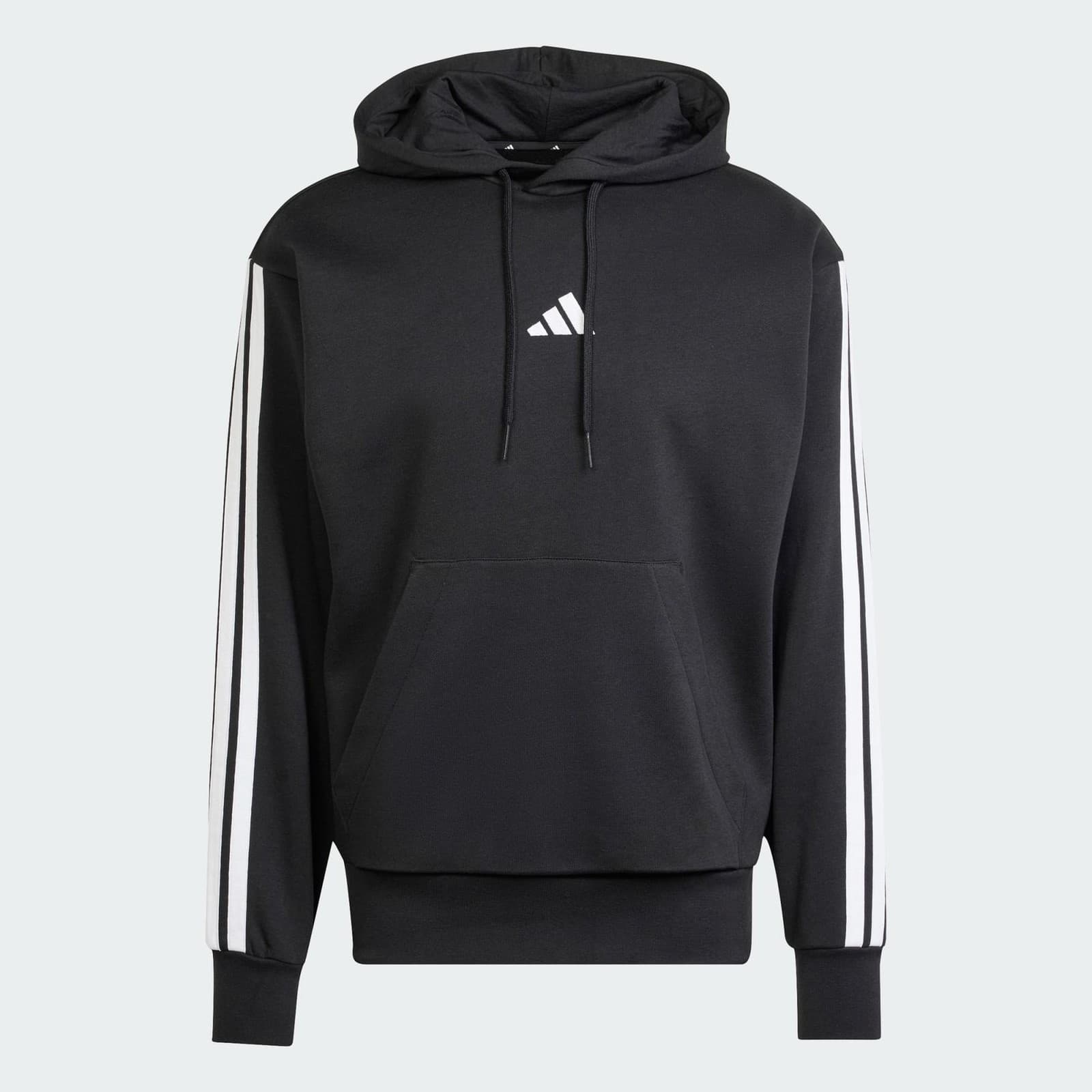 adidas Men's Essentials Three Stripes Pullover Fleece Hoodie Black X-Large - Thumbnail 7