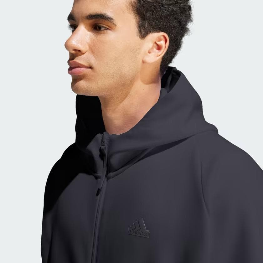 adidas Men's Z.N.E. Premium Full Zip Hooded Fleece Hoodie Jacket 3XLT Black - Thumbnail 9