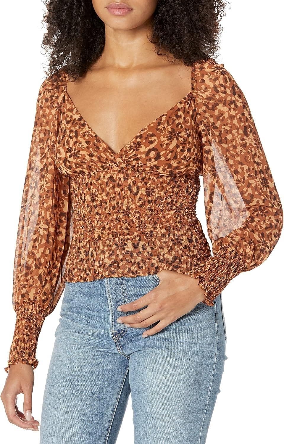 Steve Madden Semi-Sheer Shannon Top Mocha Bisque Small $75 Value - Thumbnail 5