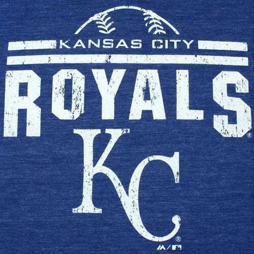 Majestic Women's Kansas City Royals Wordmark Tri-blend V-Neck T-shirt Medium - Thumbnail 2