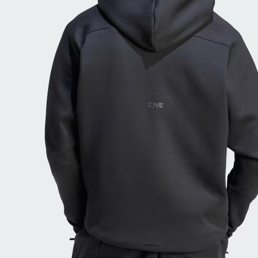 adidas Men's Z.N.E. Premium Full Zip Hooded Fleece Hoodie Jacket 3XLT Black - Thumbnail 2