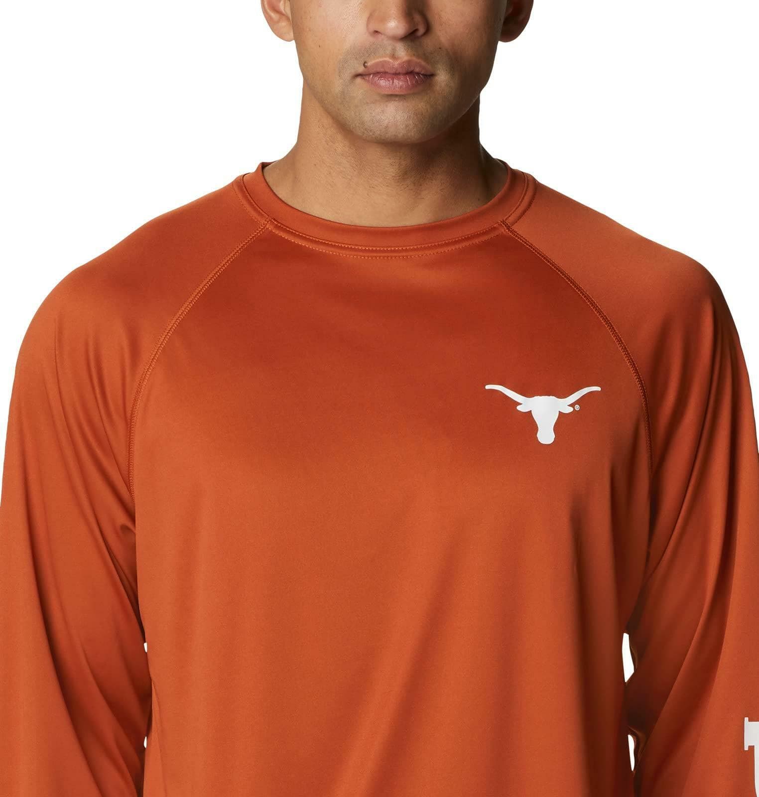 Columbia Men's Texas Longhorns Terminal Tackle Long Sleeve PFG Top 2XT 3XT - Thumbnail 5