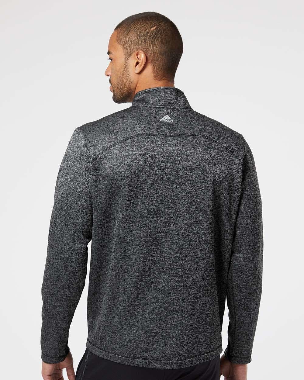Adidas Men's Aeroready Brushed Terry Quarter Zip Pullover Top Black X-Large - Thumbnail 5