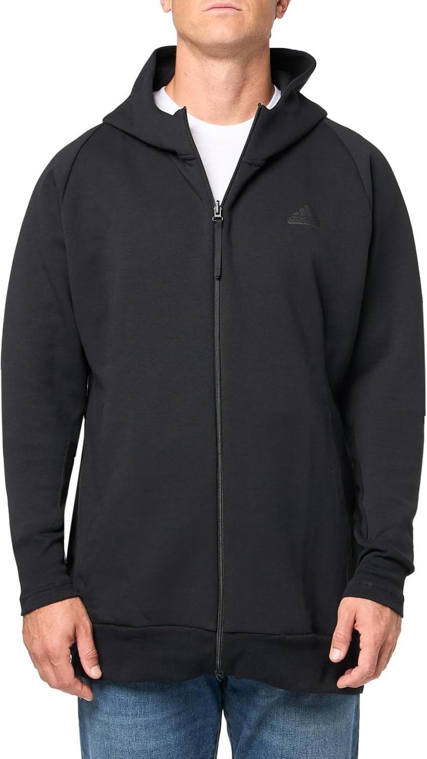 adidas Men's Z.N.E. Premium Full Zip Hooded Fleece Hoodie Jacket 3XLT Black - Thumbnail 12