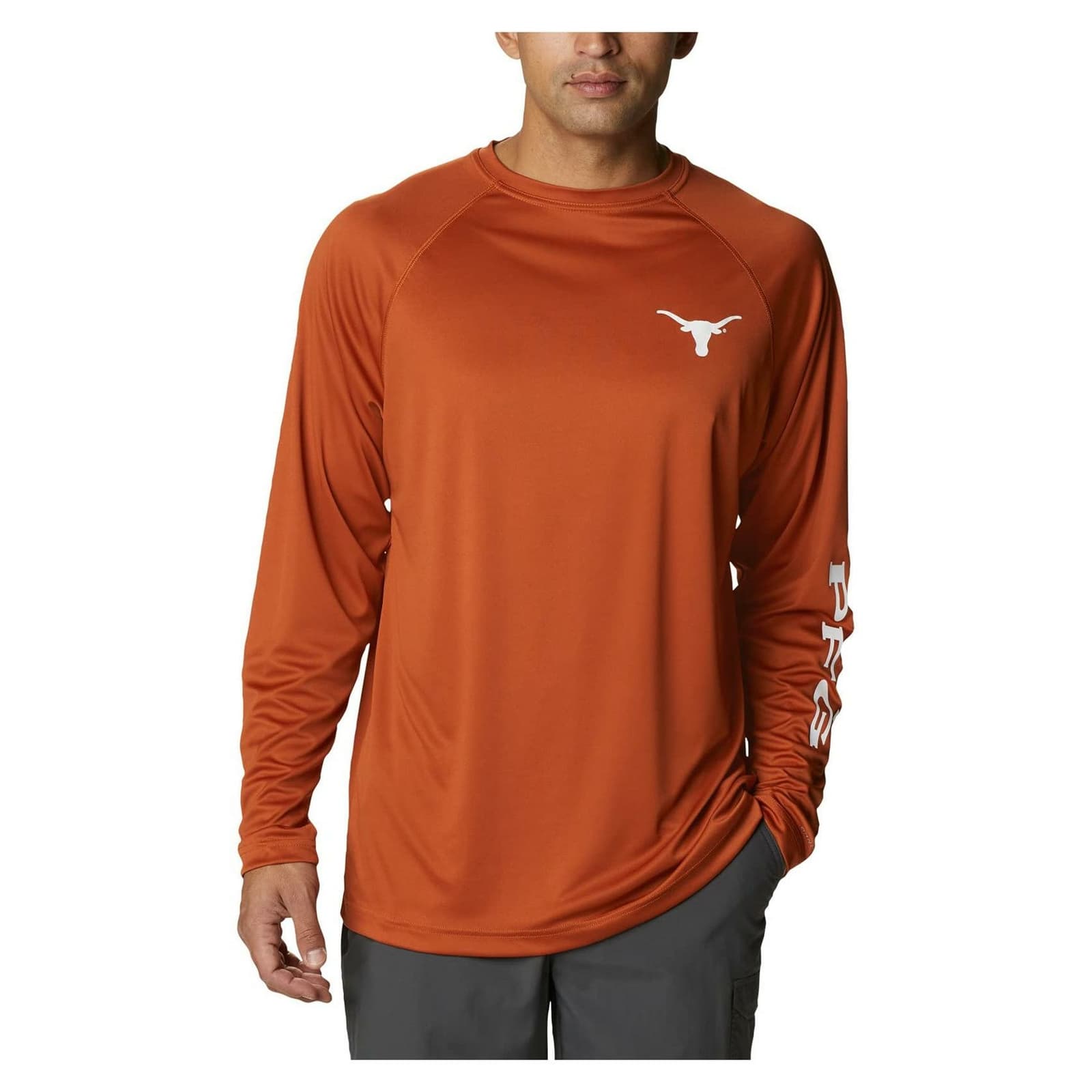 Columbia Men's Texas Longhorns Terminal Tackle Long Sleeve PFG Top 2XT 3XT - Thumbnail 2
