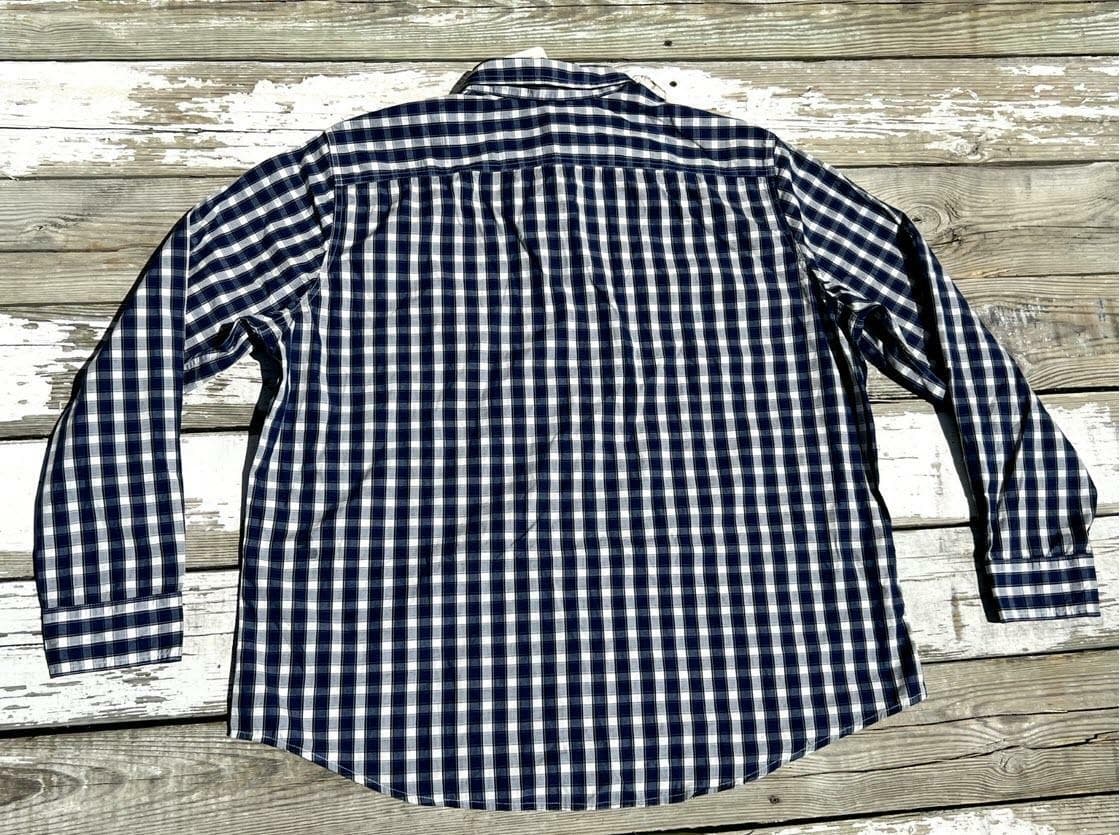 Levi's Men's Classic Cotton Long Sleeve One Pocket Plaid Dress Shirt Blue 2XL - Thumbnail 4