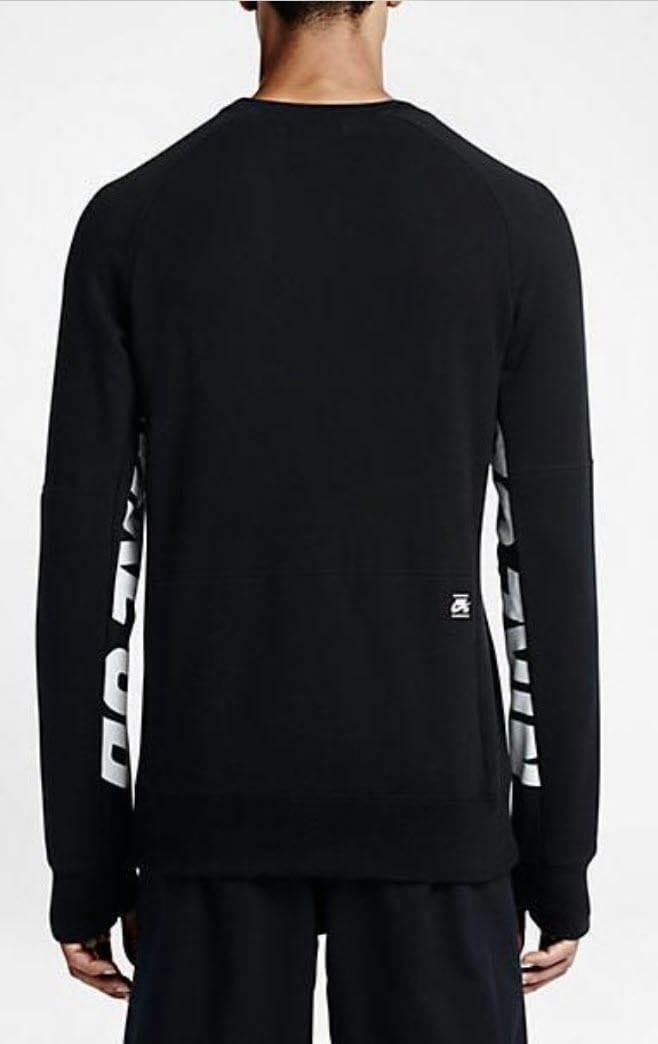 Nike SB Men's Everett Graphic Terry Fleece Crew Pullover Sweatshirt Black Large - Thumbnail 2