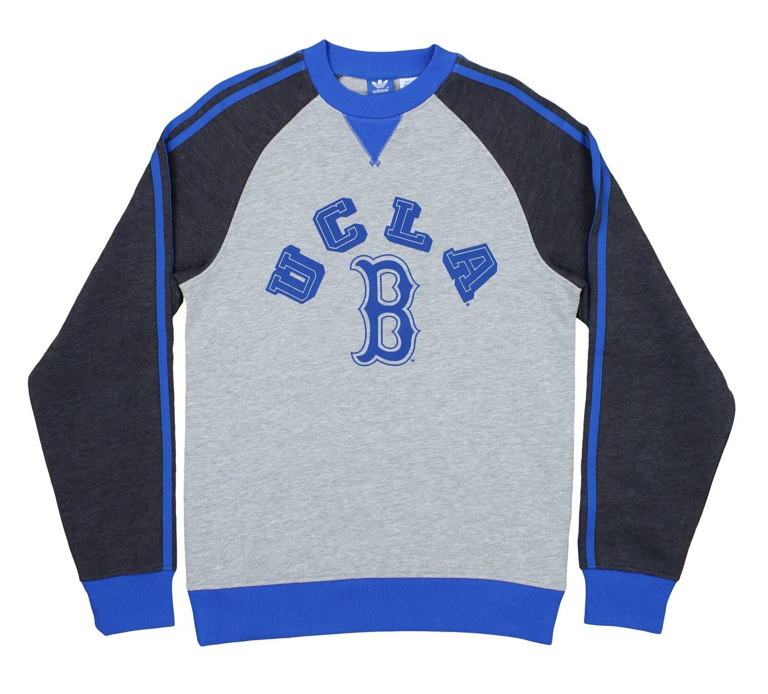 Adidas Men's UCLA Over B Pullover Crewneck Sweatshirt Gray X-Large $76 Value - Thumbnail 3