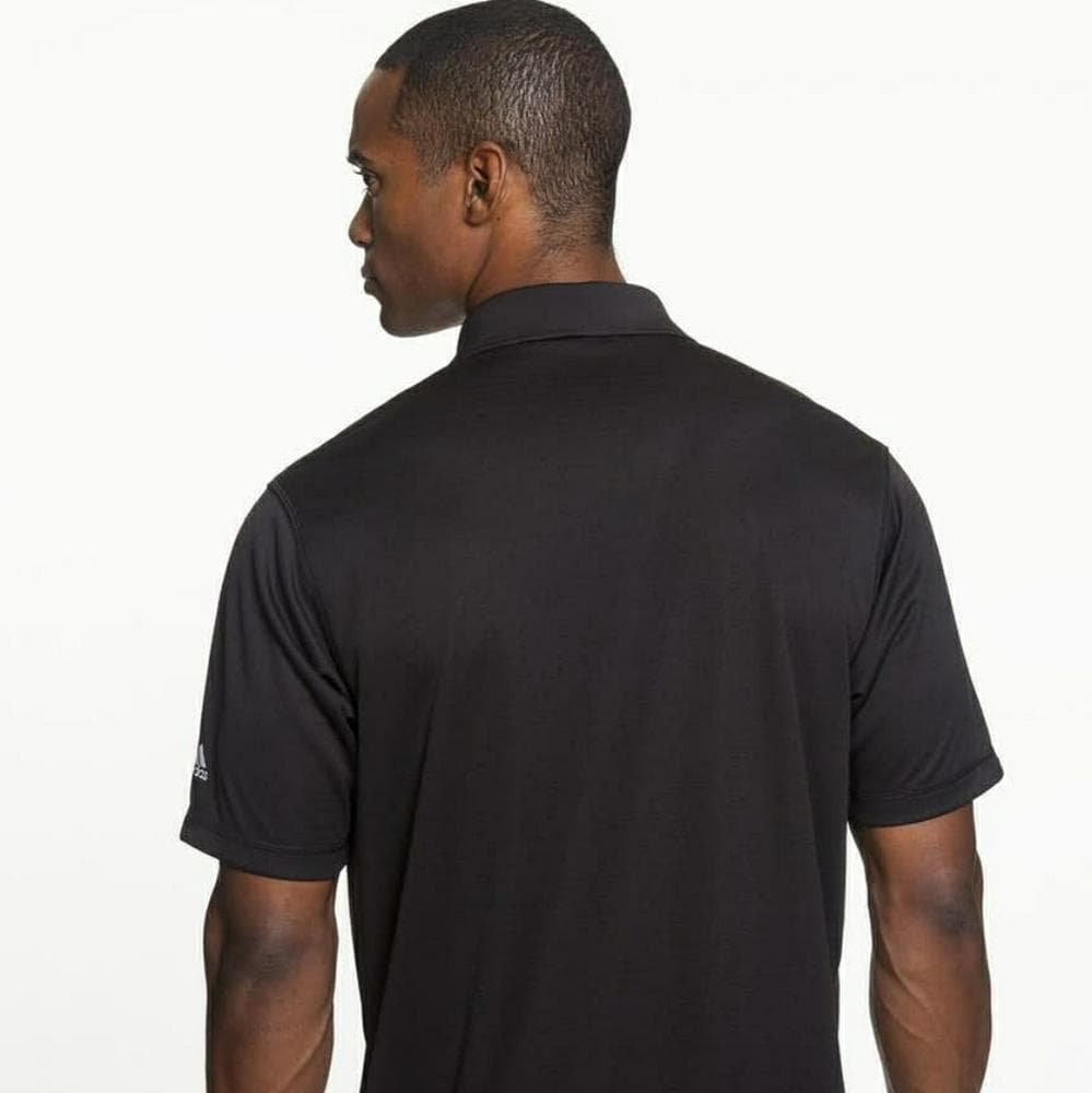 Adidas Men's A170 Climalite Solid Short Sleeve Jacquard Polo Black XL - Thumbnail 4