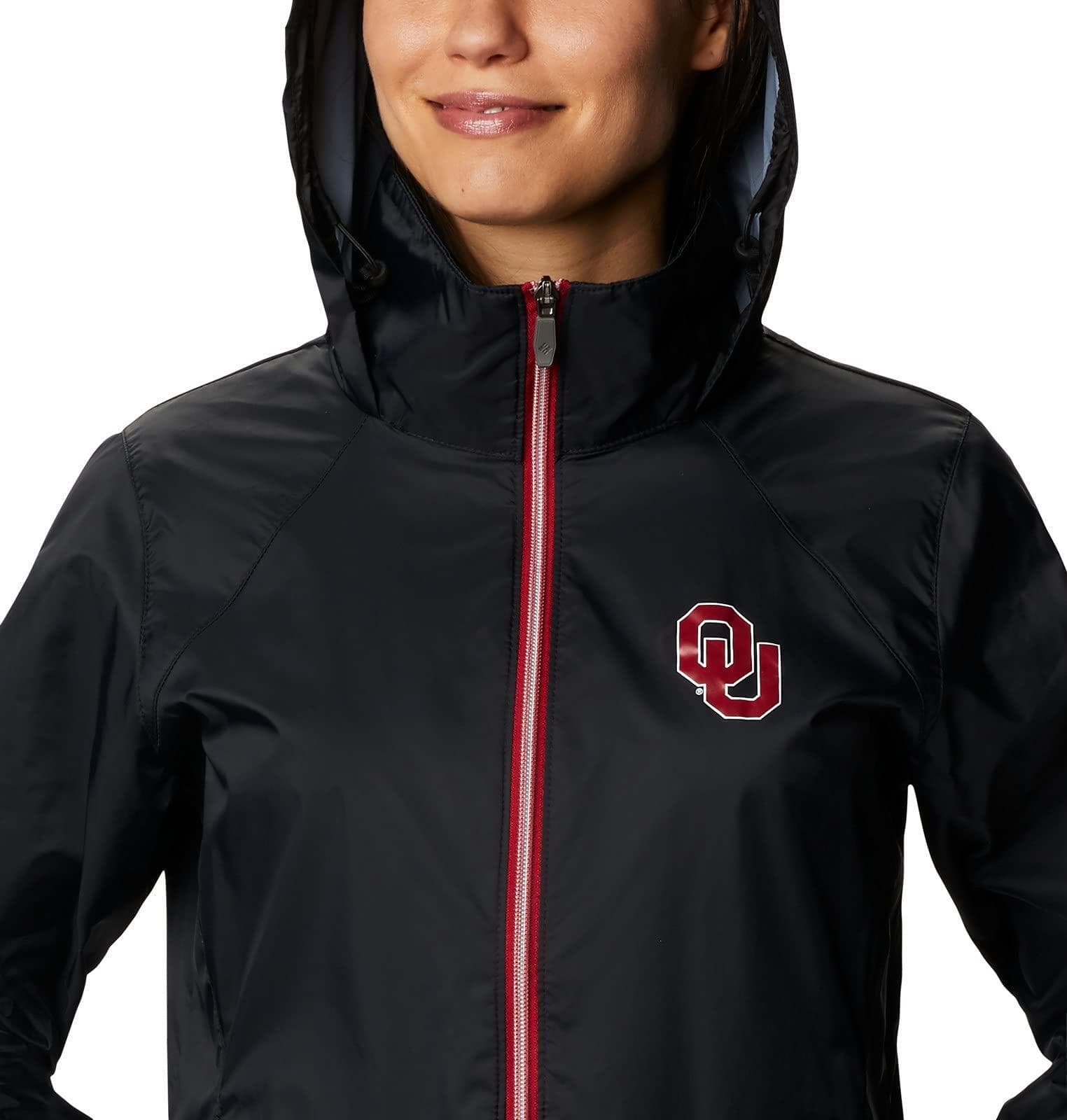Columbia Women's Oklahoma Sooners Waterproof Hooded Jacket Black Large - Thumbnail 5