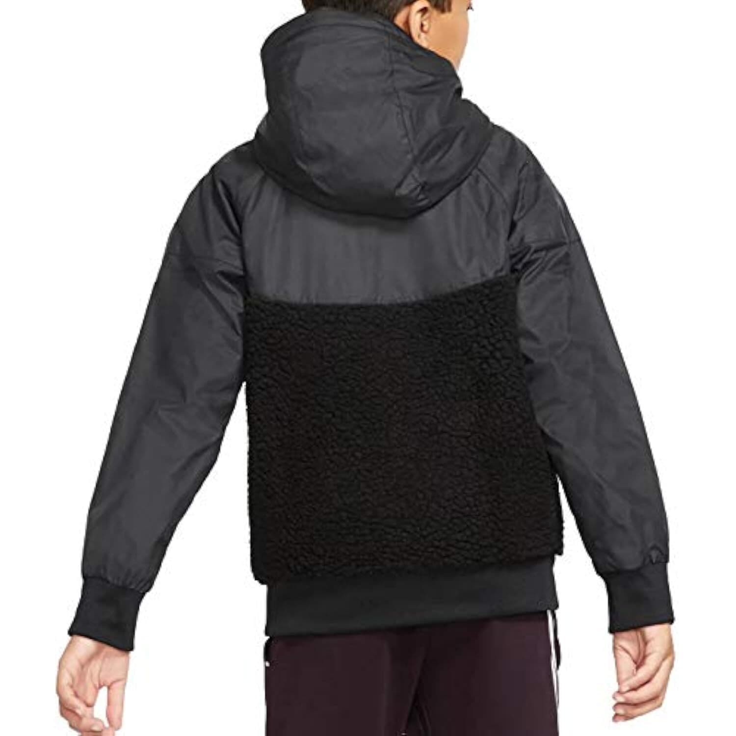 Nike Boys' Sherpa Windrunner Full-Zip Fleece Jacket Black Large $95 Value - Thumbnail 2