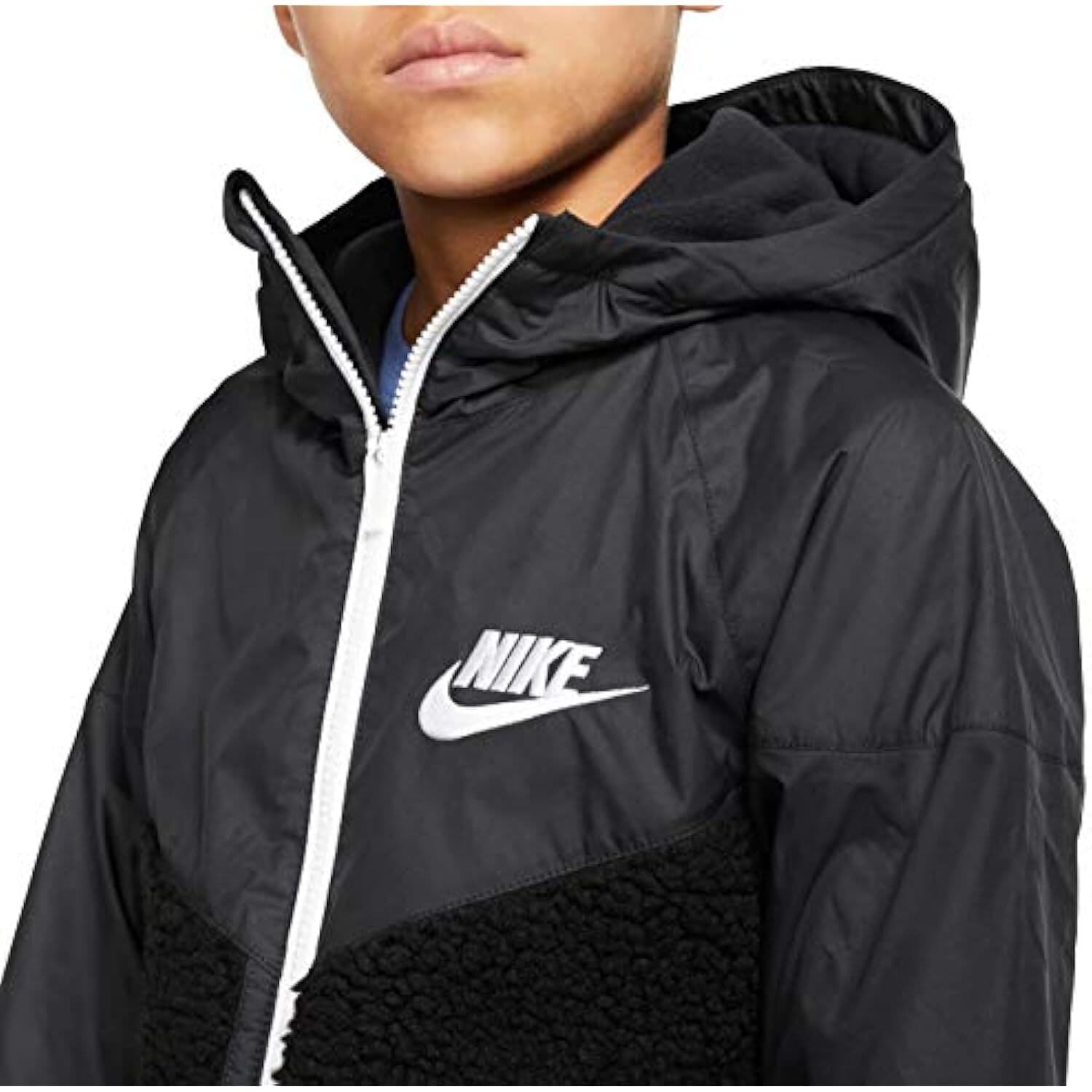 Nike Boys' Sherpa Windrunner Full-Zip Fleece Jacket Black Large $95 Value - Thumbnail 3
